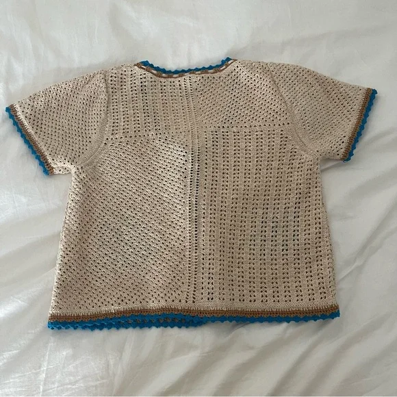 Spell Coastal Granny Short Sleeve Top in Cornflower - Picture 12 of 14